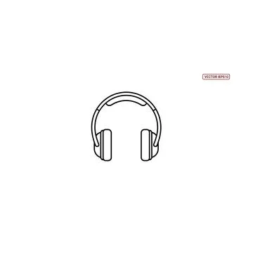 Dj headphones icon - line drawing with white background Stock Illustration