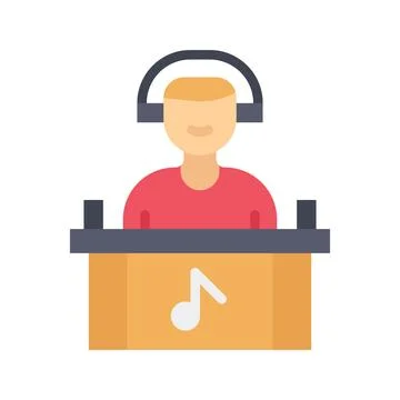 DJ Icon Image. Illustrazione stock