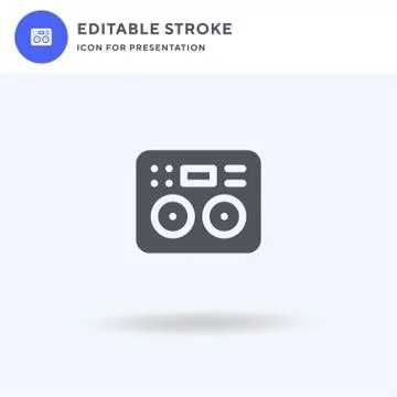 Dj icon vector, filled flat sign, solid pictogram isolated on white, logo Stock Illustration