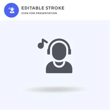 Dj icon vector, filled flat sign, solid pictogram isolated on white, logo イラスト素材