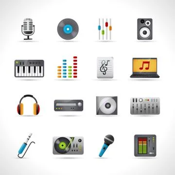 Dj Icons Set Stock Illustration
