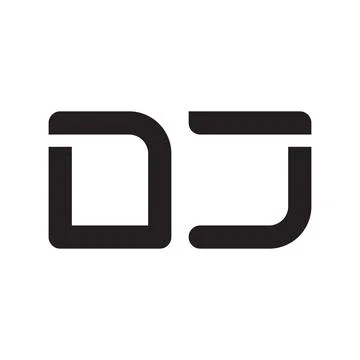 Dj initial letter vector logo icon Stock Illustration