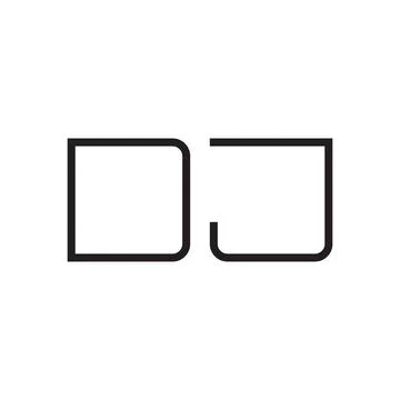Dj initial letter vector logo icon Ilustração Stock