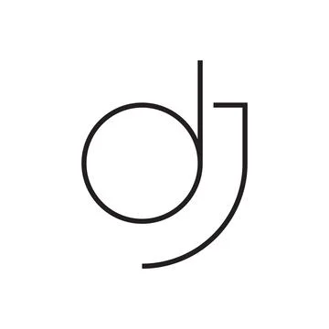 Dj initial letter vector logo Stock Illustration