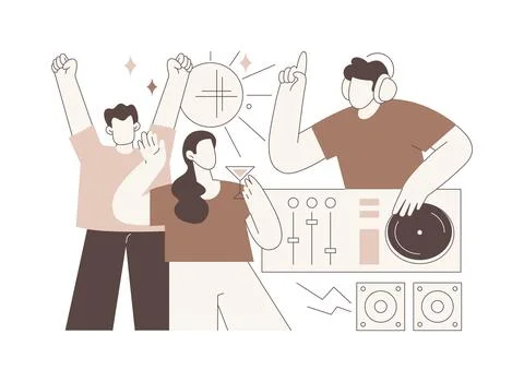 DJ isolated cartoon vector illustrations. Stock Illustration
