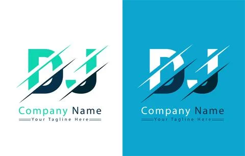DJ Letter Logo Vector Design Concept Elements Illustrazione stock