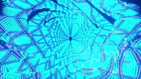 DJ light VJ loop kaleidoscope animation 3d abstract motion background Stock Footage 340181092