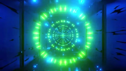 DJ light VJ loop kaleidoscope animation 3d abstract motion background Stock Footage 340181123