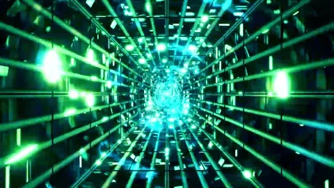 DJ light VJ loop kaleidoscope animation 3d abstract motion background Stock Footage 340181148