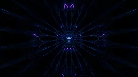 DJ light VJ loop kaleidoscope animation 3d abstract motion background Stock Footage 340181188