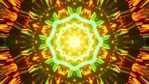 DJ light VJ loop kaleidoscope animation 3d abstract motion background Stock Footage 340181224