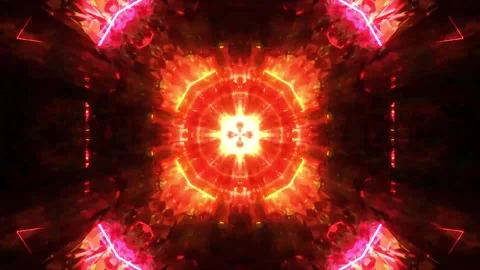 DJ light VJ loop kaleidoscope animation 3d abstract motion background Stock Footage 340181231