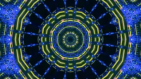 DJ light VJ loop kaleidoscope animation 3d abstract motion background Stock Footage 340181750