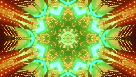 DJ light VJ loop kaleidoscope animation 3d abstract motion background Stock Footage 340181886