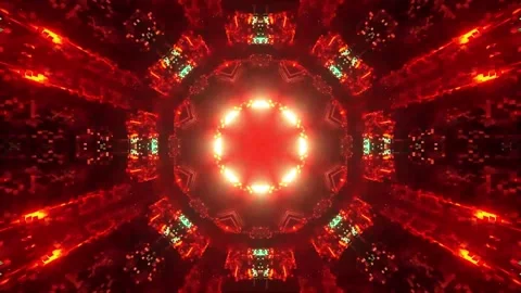 DJ light VJ loop kaleidoscope animation 3d abstract motion background Stock Footage 340181924