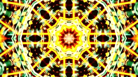 DJ light VJ loop kaleidoscope animation 3d abstract motion background Stock Footage 340181969