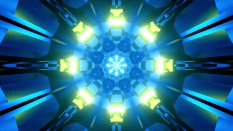 DJ light VJ loop kaleidoscope animation 3d abstract motion background Stock Footage 340182017