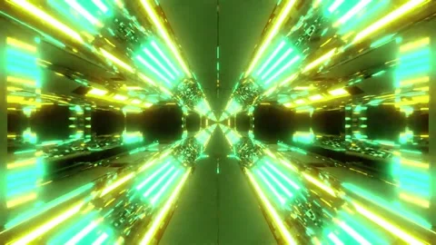 DJ light VJ loop kaleidoscope animation 3d abstract motion background Stock Footage 340182043