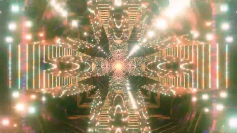 DJ light VJ loop kaleidoscope animation 3d abstract motion background Stock Footage 340182068