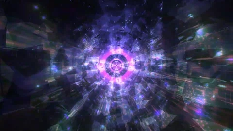 DJ light VJ loop kaleidoscope animation 3d abstract motion background Stock Footage 340182268