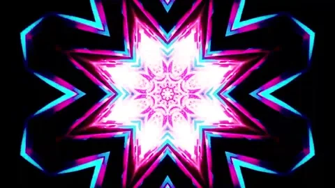 DJ light VJ loop kaleidoscope animation 3d abstract motion background Stock Footage 340182379