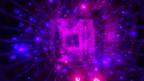 DJ light VJ loop kaleidoscope animation 3d abstract motion background Stock Footage 340182396