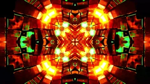 DJ light VJ loop kaleidoscope animation 3d abstract motion background Stock Footage 340182436