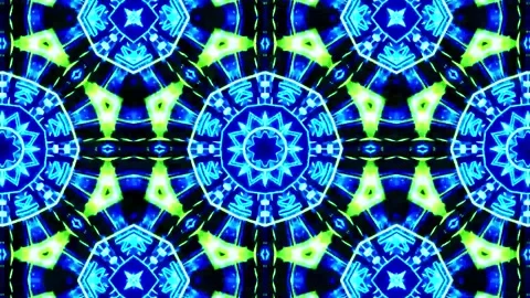 DJ light VJ loop kaleidoscope animation 3d abstract motion background Stock Footage 340182464
