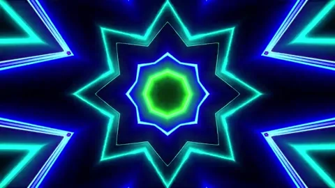DJ light VJ loop kaleidoscope animation 3d abstract motion background Stock Footage 340182518