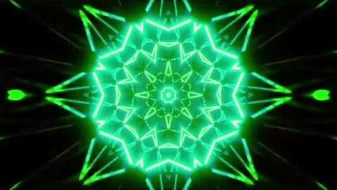 DJ light VJ loop kaleidoscope animation 3d abstract motion background Stock Footage 340182653