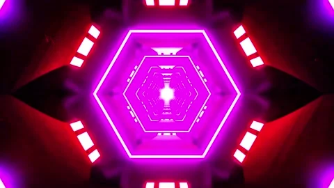 DJ light VJ loop kaleidoscope animation 3d abstract motion background Stock Footage 340182654