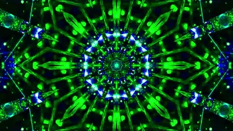 DJ light VJ loop kaleidoscope animation 3d abstract motion background Stock Footage 340182663