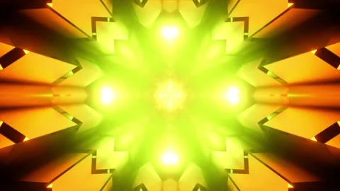 DJ light VJ loop kaleidoscope animation 3d abstract motion background Stock Footage 340182715