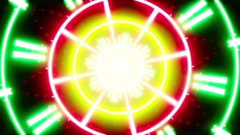 DJ light VJ loop kaleidoscope animation 3d abstract motion background Stock Footage 340182765