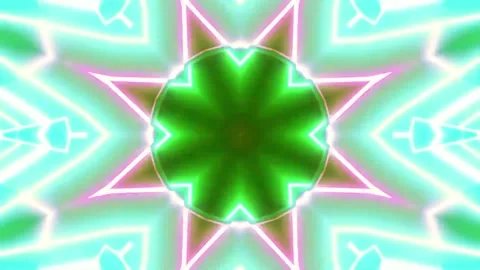DJ light VJ loop kaleidoscope animation 3d abstract motion background Stock Footage 340182795