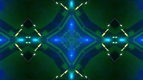 DJ light VJ loop kaleidoscope animation 3d abstract motion background Stock Footage 340182969
