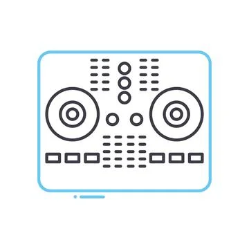Dj live controller line icon, outline symbol, vector illustration, concept sign Stock Illustration