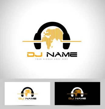 Dj Logo Design Illustrazione stock