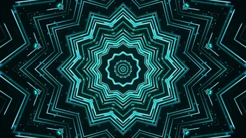 DJ loop 3d illustration star kaleidoscope pattern geometry mandala Stock Footage 169981230
