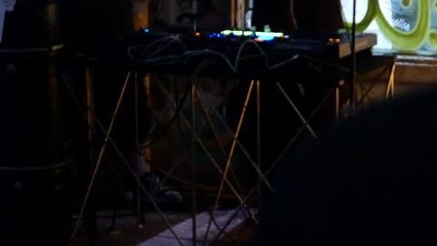 DJ Mixer and Turntable Stock Footage 338356906