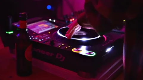 DJ Mixer Closeup Stock Footage 123001672