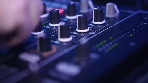DJ Mixer Controller Close Up with Blurry Shallow Depth of Field Video stock 336810183