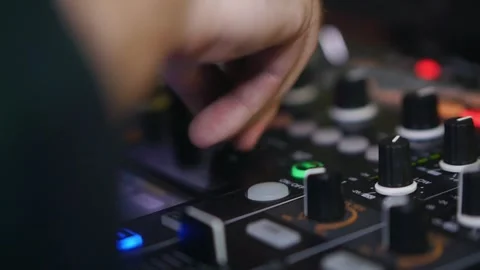 DJ Mixer Controller Close Up with Blurry Shallow Depth of Field Video stock 336810198