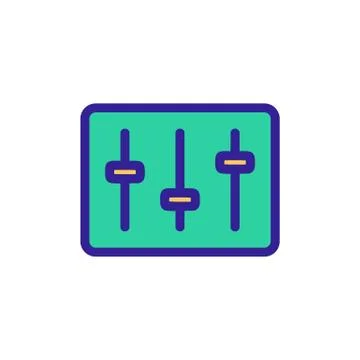 DJ mixer icon vector. Isolated contour symbol illustration イラスト素材