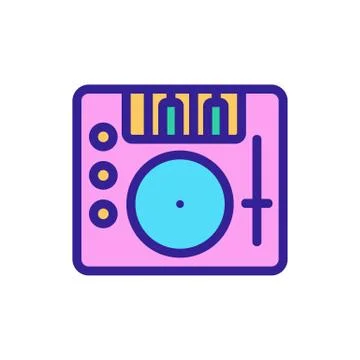 DJ mixer icon vector. Isolated contour symbol illustration Stock Illustration