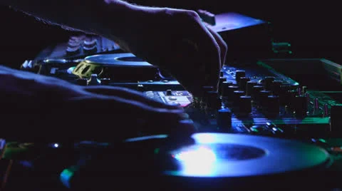 Dj mixes the track Video stock 22497513