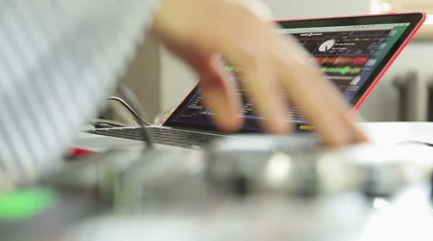 Dj Mixes The Track Stock Footage 62302427