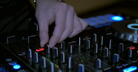 DJ Mixing Audio Close Up 4k Stock Footage 46826519