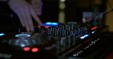 DJ Mixing Audio Low Side Angle 4k Stock Footage 46826265