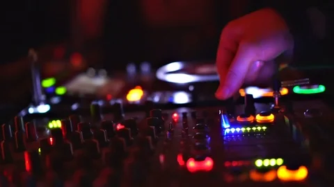 DJ mixing Close up Stock Footage 123001490